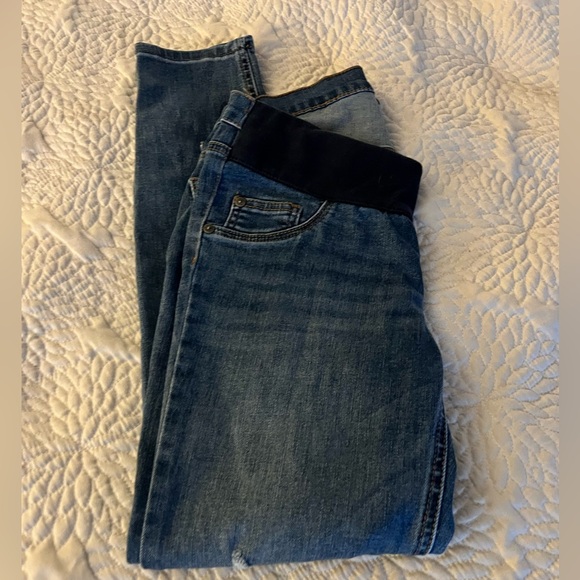 Motherhood Maternity Indigo blue distressed maternity jeans - Picture 10 of 16